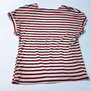 GREEN ENVELOPE LOS ANGELES Women's Size Small Red White Striped T Shirt